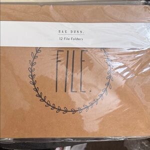 Sealed - NWT Rae Dunn 12  Tan file folders ORGANIZE SAVE FILE